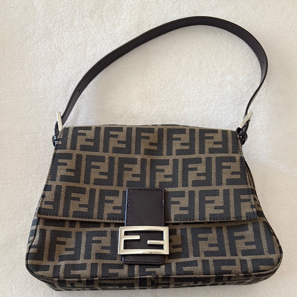 Brown and Black Women's Bag Baguette